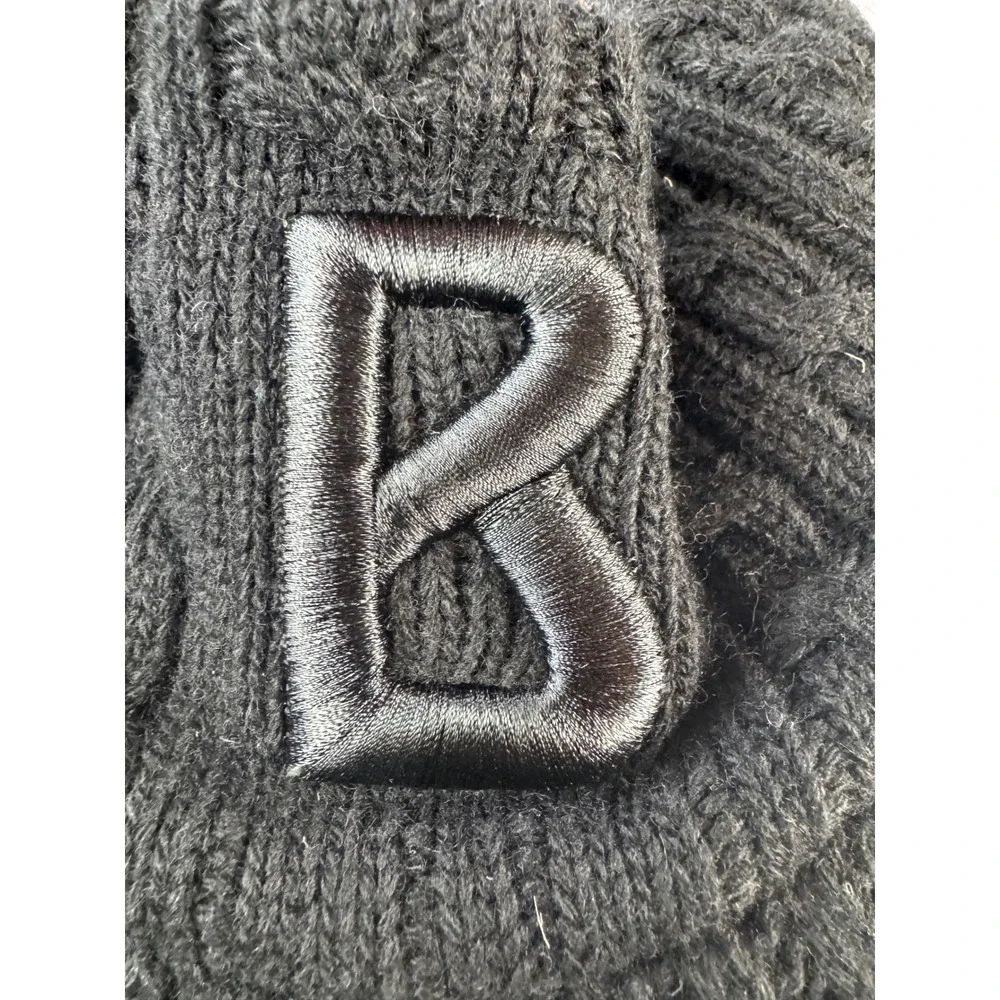 Bogner Tessa Visor Hat Black Cable‎ Knit Wool Cashmere Blend Outdoors Active New